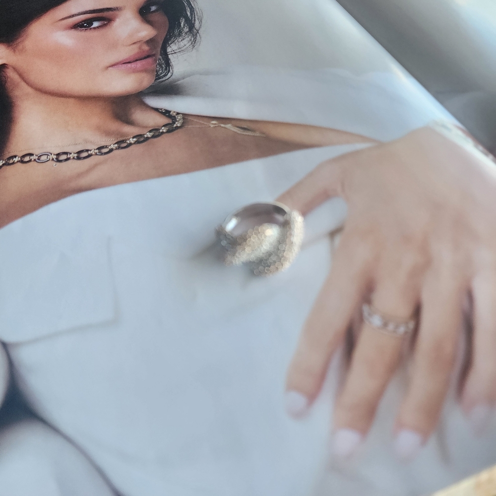 Elegant Gold and Silver Ring.925 STERLING SILVER size 6.5 - Picture 2 of 11